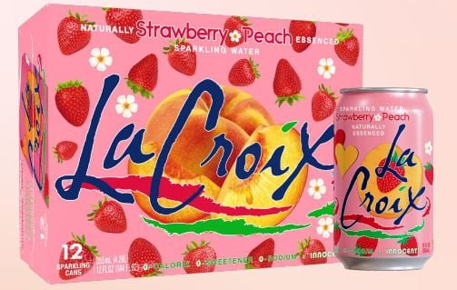 LaCroix Strawberry/Peach Sparkling Water 12/12 Oz